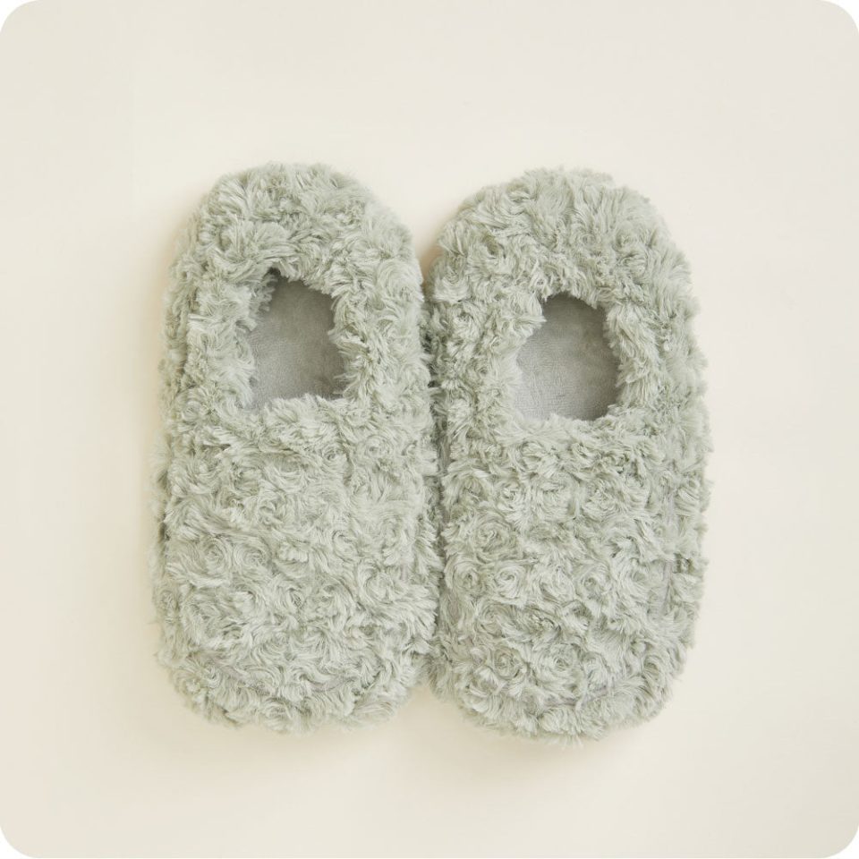 Curly Sage Green Slippers Warmies®