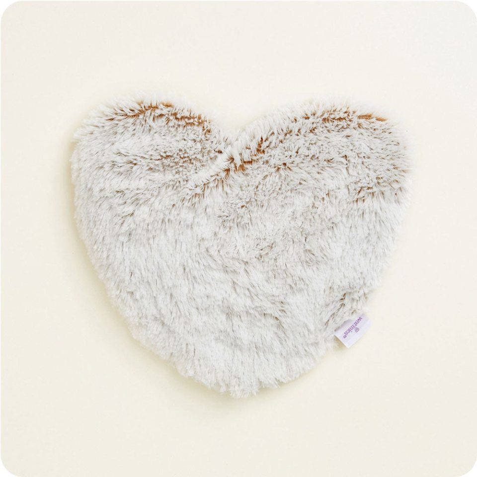 Marshmallow Brown Heart Heat Pad Warmies